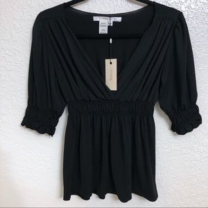 NWT Studio M Black Cinched Top